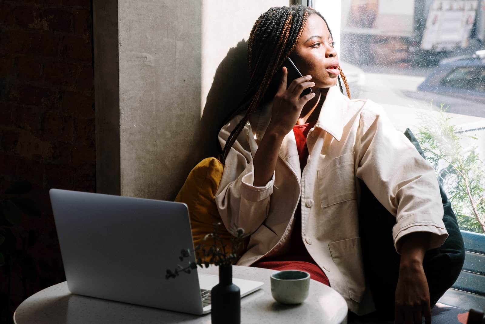 entrepreneur on phone working